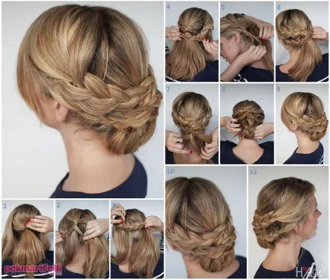 Örgülü topuz modeli
