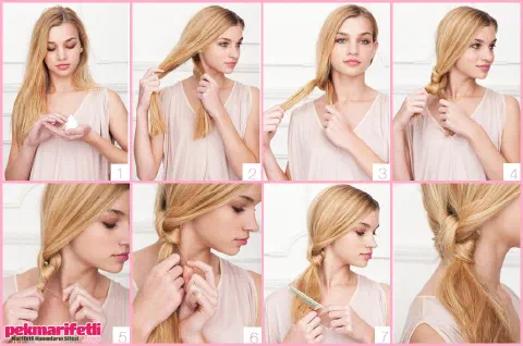 Düğümlü saç modeli yapılışı