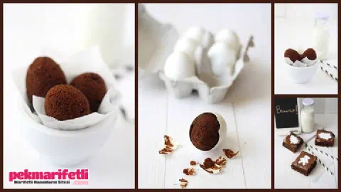 Yumurta kabuğunda browni kek yapımı ;)