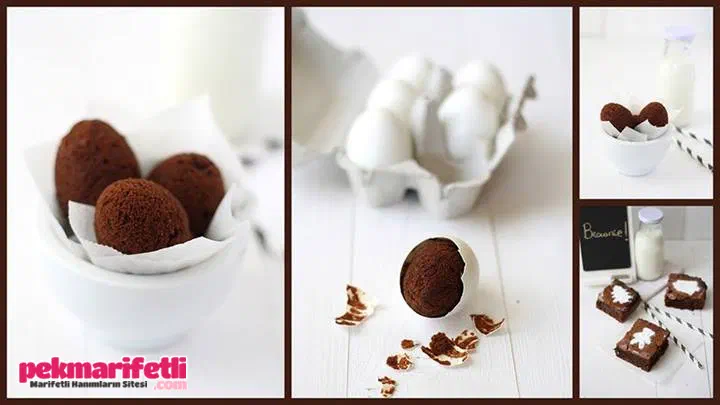 Yumurta kabuğunda browni kek yapımı ;)