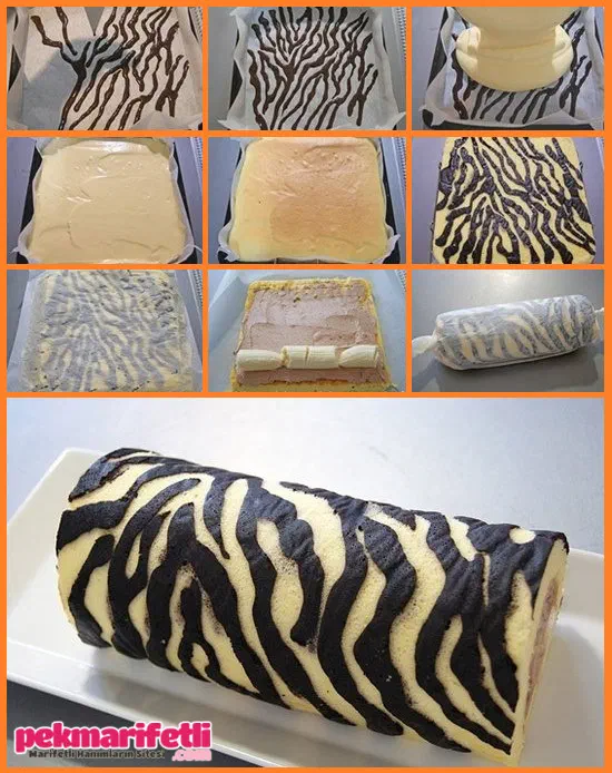 Zebra desenli rulo pasta nasıl yapılır?