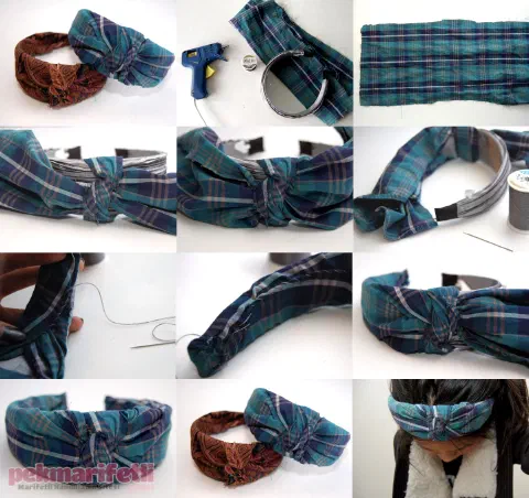 Bandana görünümünde taç yapımı