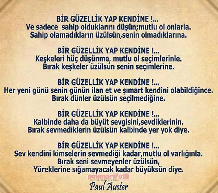 Bir güzellik yap kendine..!