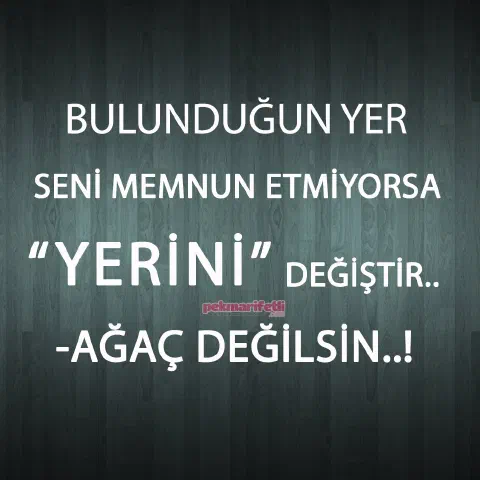 Bulunduğu yerden memnun olmayanlar..!