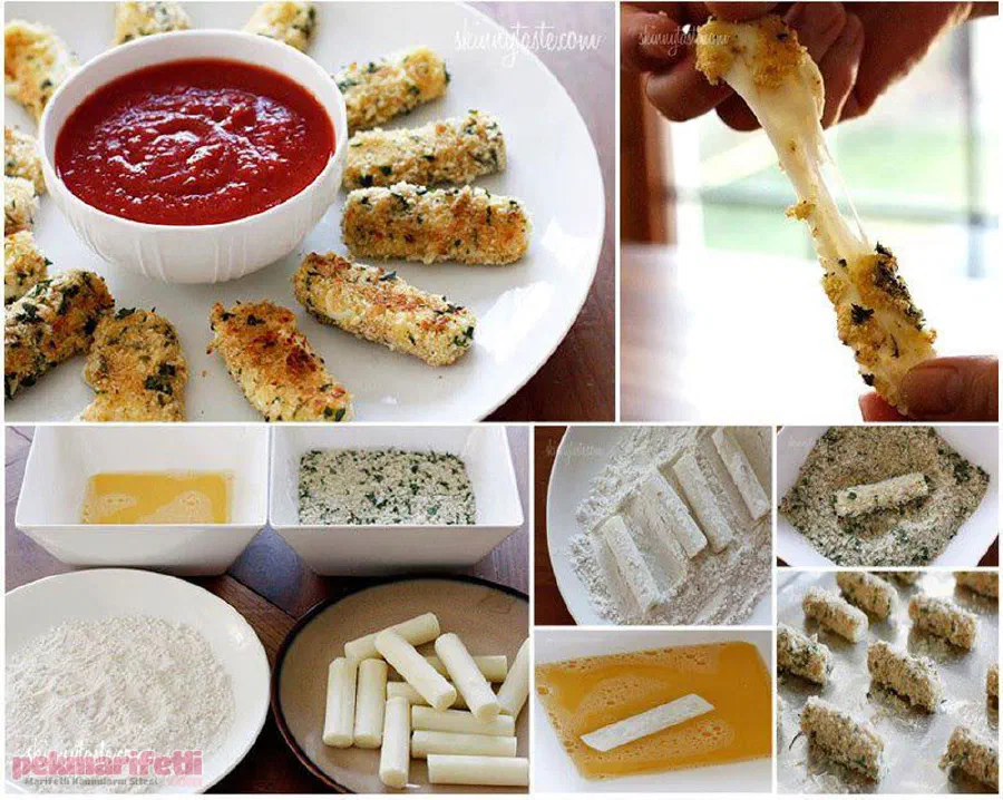 Dışı çıtır soslu peynir yapımı