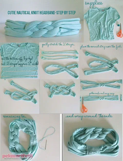 Eski tişörtten örgü bandana yapımı