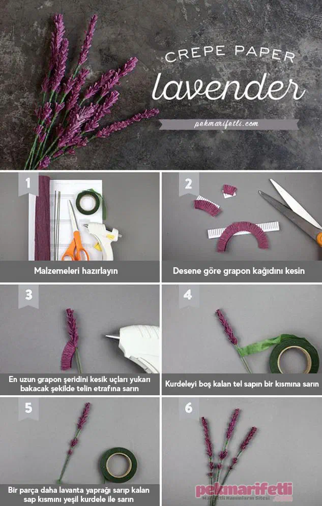 Grapon kağıdından dekoratif lavanta yapımı