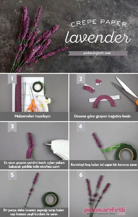 Grapon kağıdından dekoratif lavanta yapımı