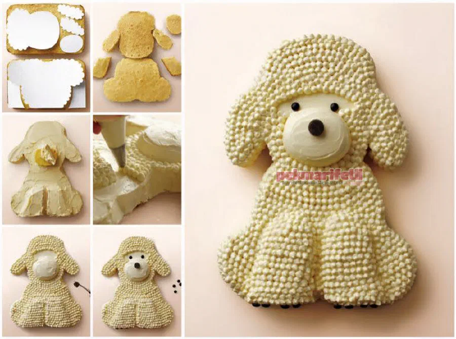 Köpek şeklinde pasta yapımı