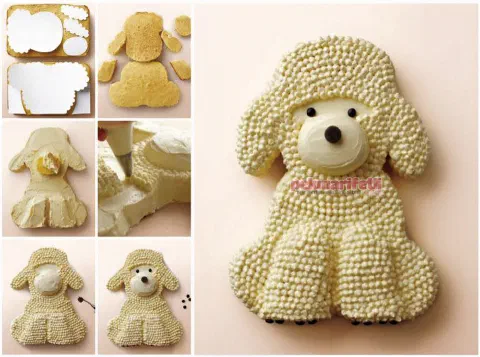 Köpek şeklinde pasta yapımı
