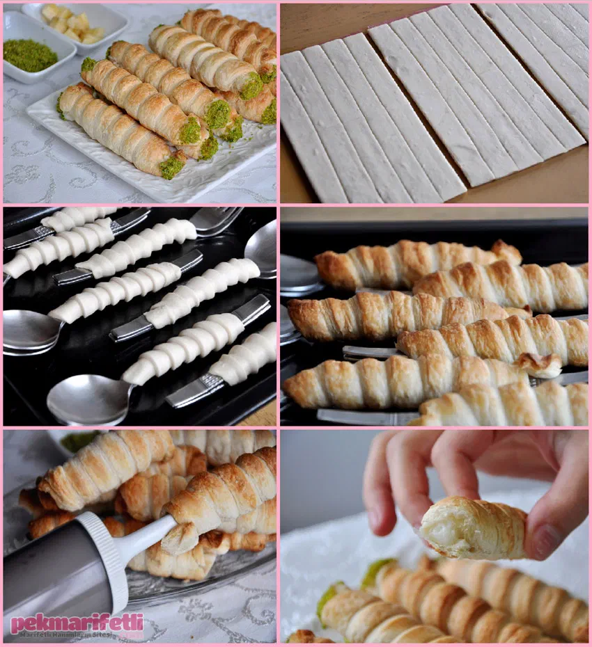 Kremalı dolgulu milföy sarma