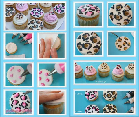 Leopar desenli cupcake yapımı