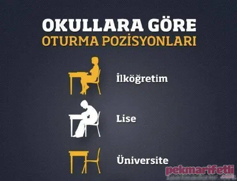 Okullara göre oturma pozisyonları