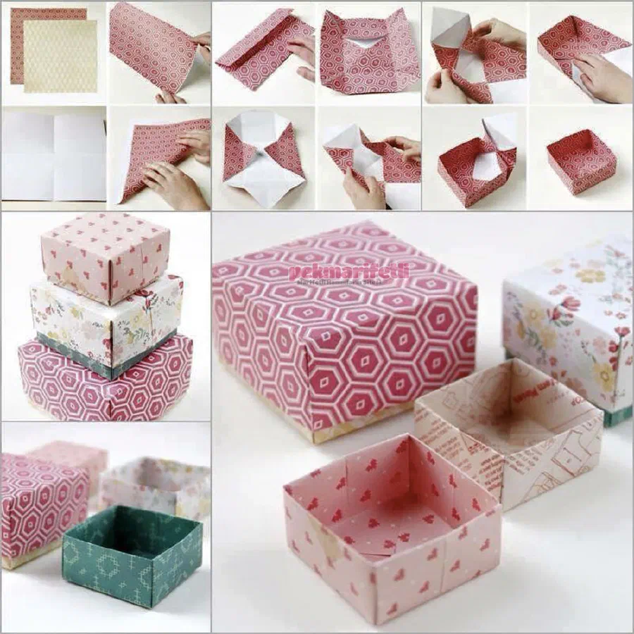 Origami ile hediye kutusu yapımı