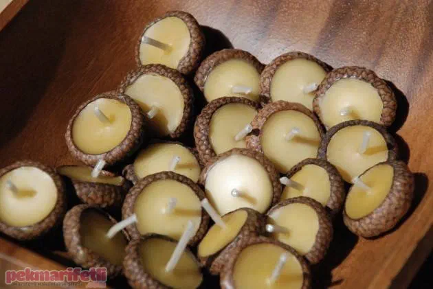 Palamutlardan dekoratif mumluk yapımı