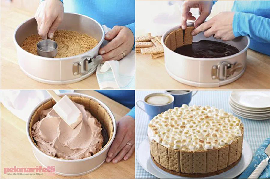 Pişmeden yapılan kolay bisküvili pasta tarifi