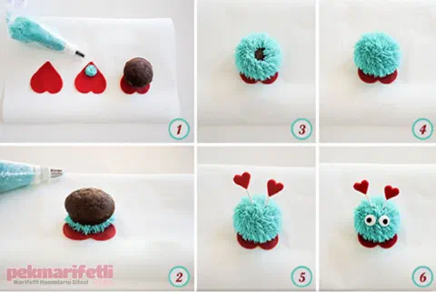 Pufidik görünümlü sevimli cupcake yapımı