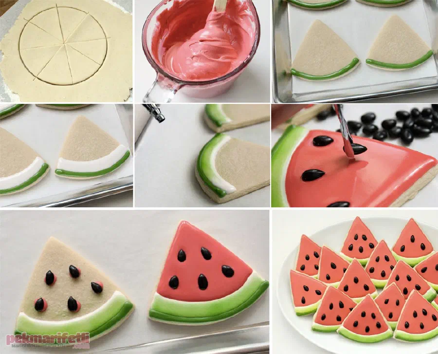 Royal icing ile karpuz kurabiye yapımı