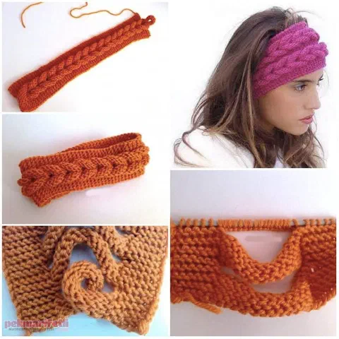 Saç örgülü örme bandana yapımı