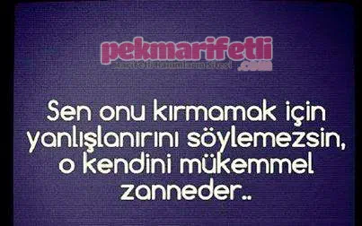 Sen onu kırmak istemezsin...