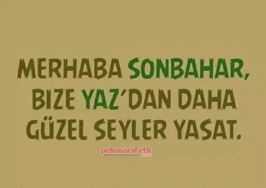 Sonbahar! senden bir isteğimiz var..!