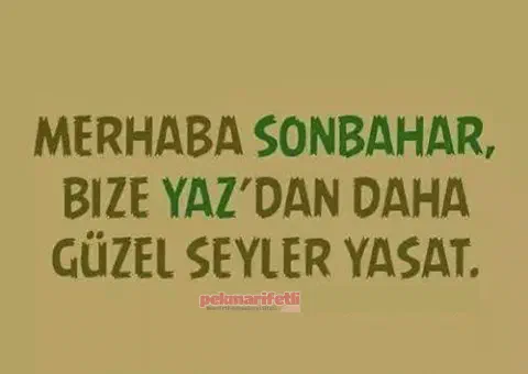 Sonbahar! senden bir isteğimiz var..!