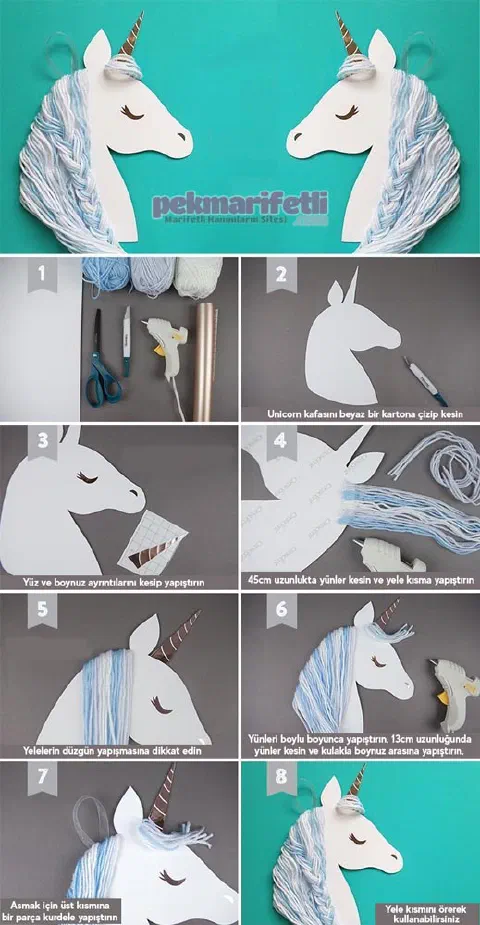 Unicorn şeklinde kapı süsü yapımı