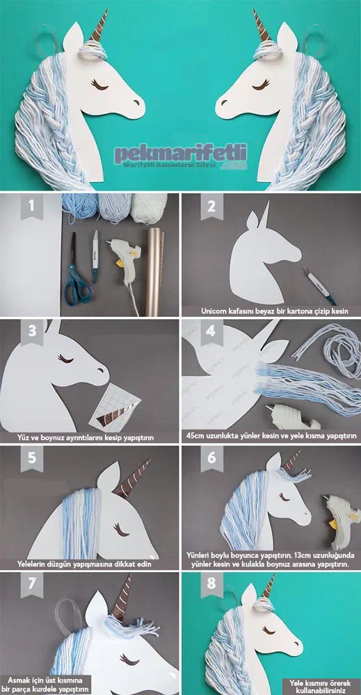 Unicorn şeklinde kapı süsü yapımı